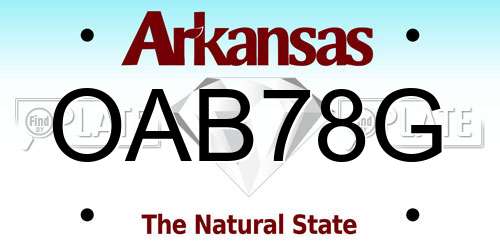 OAB78G Arkansas License Plate