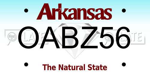 OABZ56 Arkansas License Plate