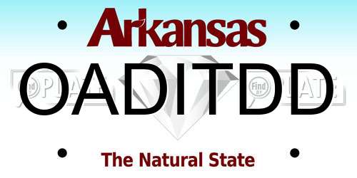 OADITDD Arkansas License Plate