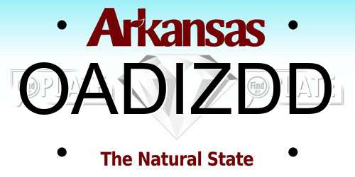 OADIZDD Arkansas License Plate