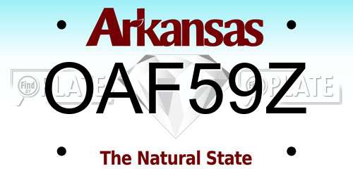 OAF59Z Arkansas License Plate