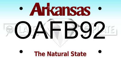 OAFB92 Arkansas License Plate