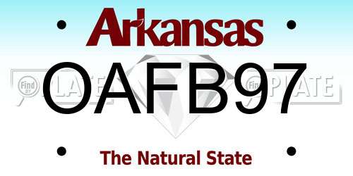 OAFB97 Arkansas License Plate