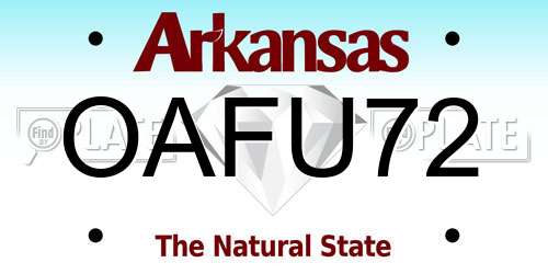 OAFU72 Arkansas License Plate