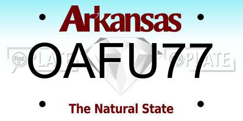 OAFU77 Arkansas License Plate