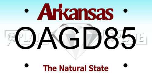 OAGD85 Arkansas License Plate