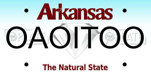 OAOITOO Arkansas License Plate