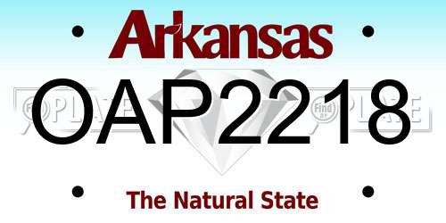 OAP2218 Arkansas License Plate