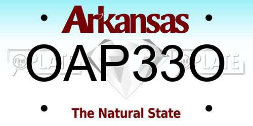 OAP33O Arkansas License Plate