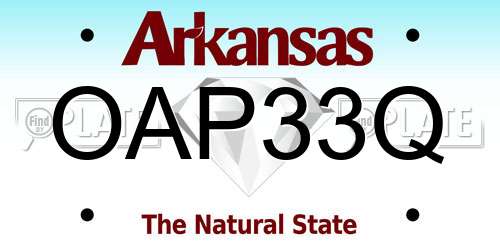 OAP33Q Arkansas License Plate