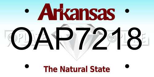OAP7218 Arkansas License Plate