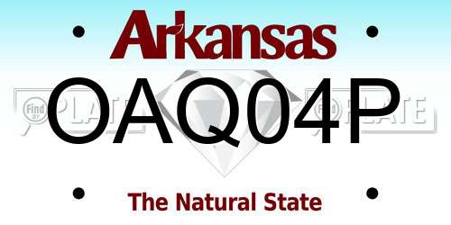 OAQ04P Arkansas License Plate