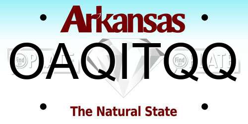 OAQITQQ Arkansas License Plate