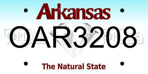 OAR3208 Arkansas License Plate