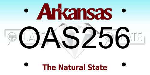 OAS256 Arkansas License Plate
