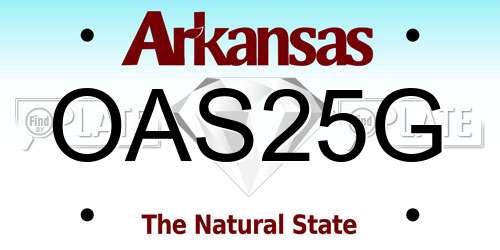 OAS25G Arkansas License Plate