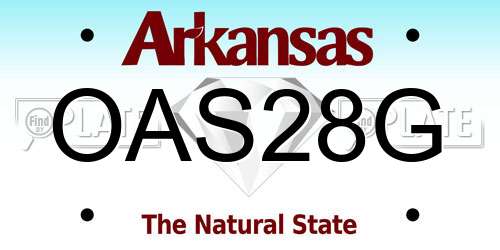 OAS28G Arkansas License Plate