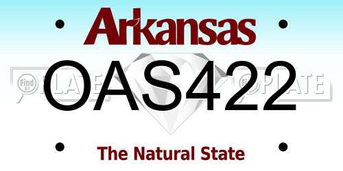 OAS422 Arkansas License Plate