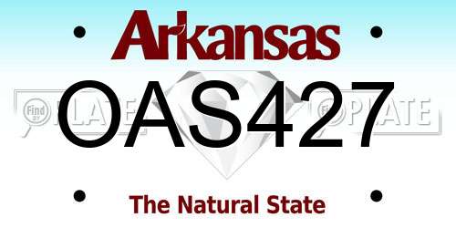 OAS427 Arkansas License Plate