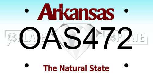 OAS472 Arkansas License Plate