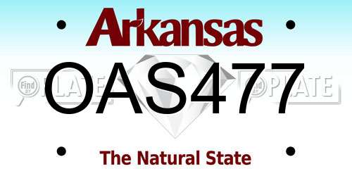 OAS477 Arkansas License Plate