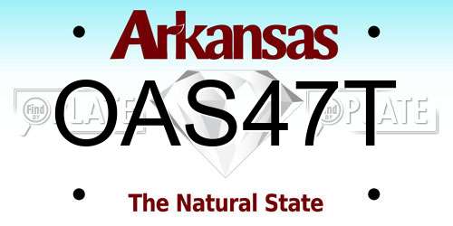 OAS47T Arkansas License Plate