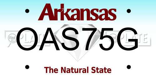 OAS75G Arkansas License Plate