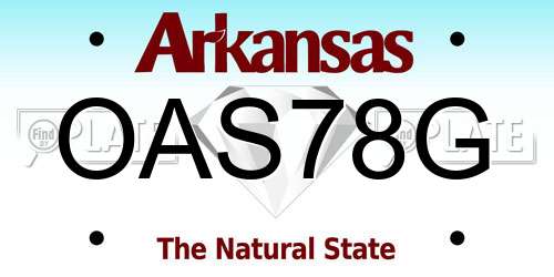 OAS78G Arkansas License Plate