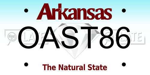OAST86 Arkansas License Plate