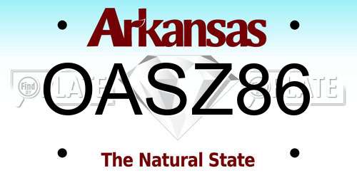 OASZ86 Arkansas License Plate
