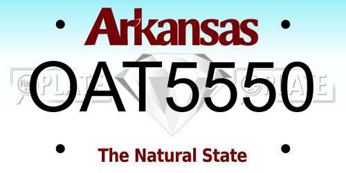 OAT5550 Arkansas License Plate