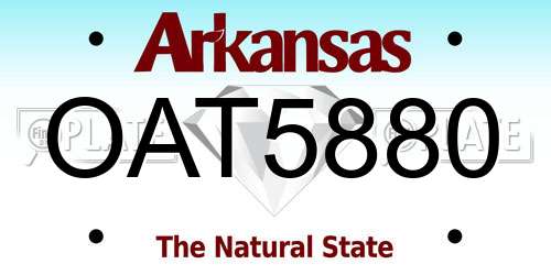 OAT5880 Arkansas License Plate