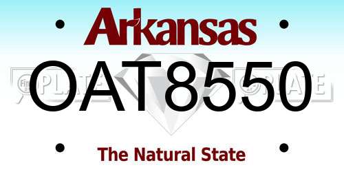 OAT8550 Arkansas License Plate