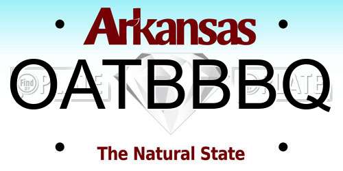 OATBBBQ Arkansas License Plate