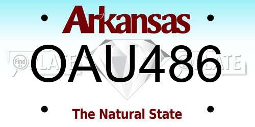 OAU486 Arkansas License Plate