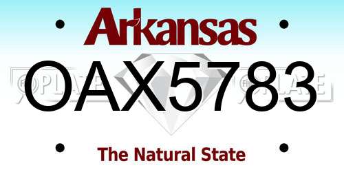 OAX5783 Arkansas License Plate