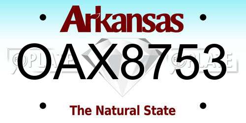 OAX8753 Arkansas License Plate