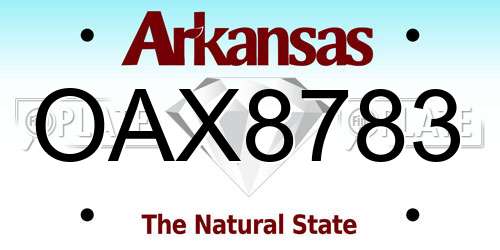 OAX8783 Arkansas License Plate