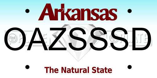 OAZSSSD Arkansas License Plate