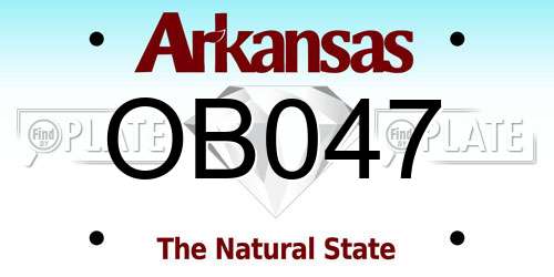 OB047 Arkansas License Plate