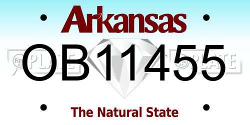 OB11455 Arkansas License Plate