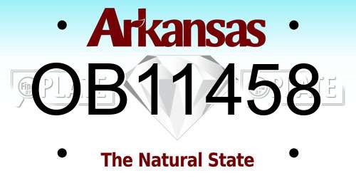 OB11458 Arkansas License Plate