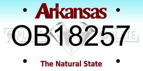 OB18257 Arkansas License Plate
