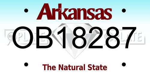 OB18287 Arkansas License Plate