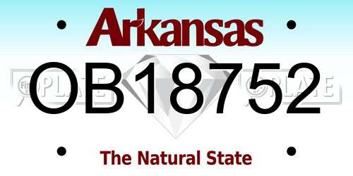 OB18752 Arkansas License Plate