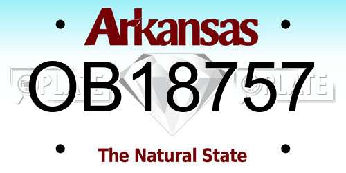 OB18757 Arkansas License Plate