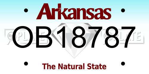 OB18787 Arkansas License Plate