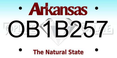 OB1B257 Arkansas License Plate
