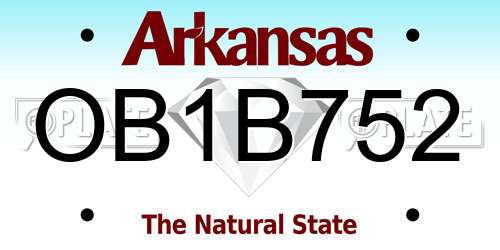 OB1B752 Arkansas License Plate