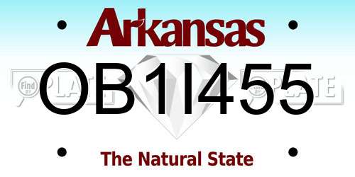 OB1I455 Arkansas License Plate